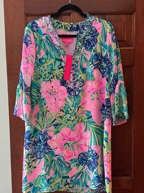 Lilly Pulitzer silk dress with jeweled detail